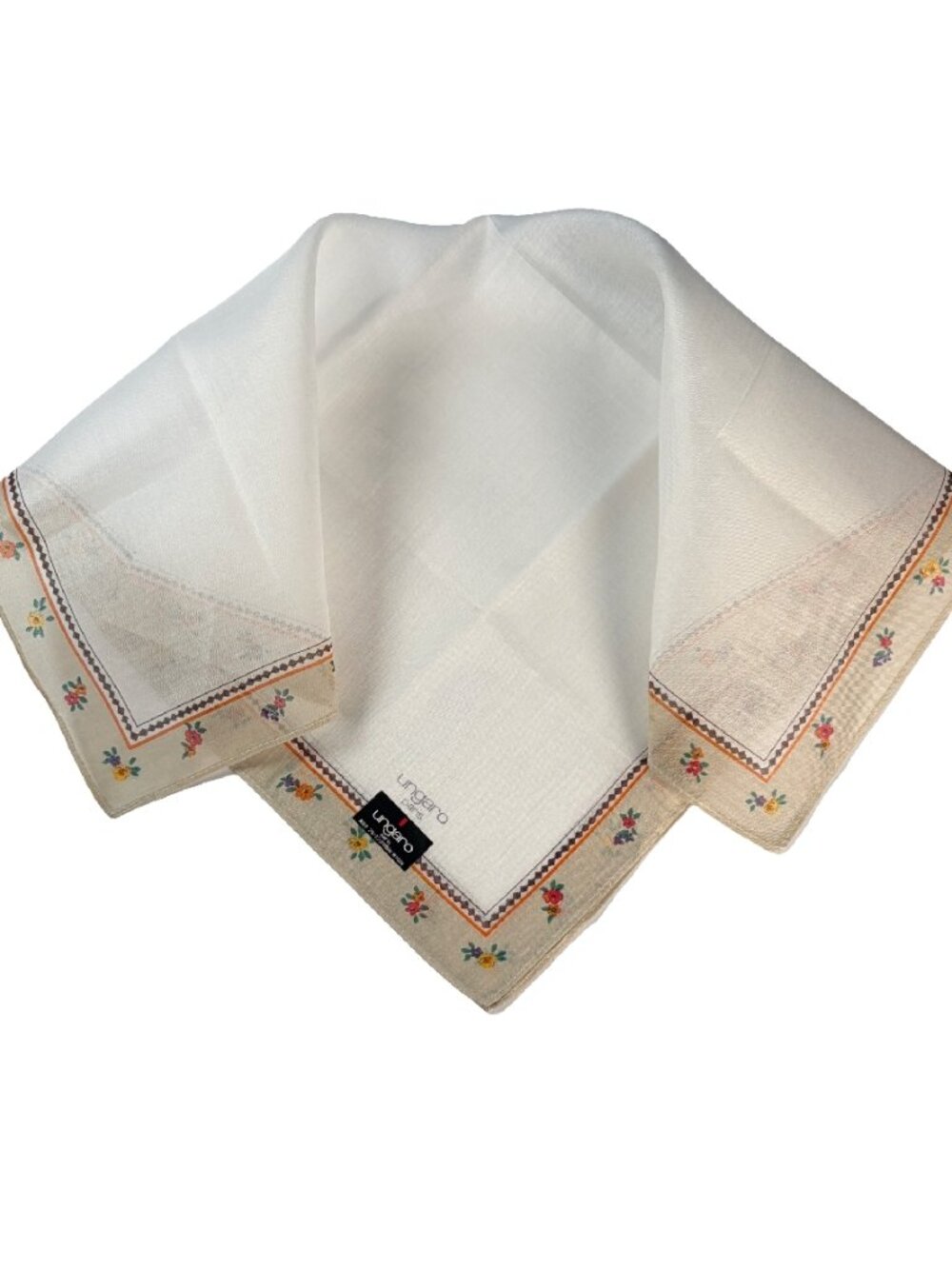 NWT Vintage Ungaro Paris Cotton Floral Scarf 16.5"
